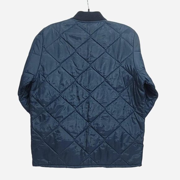 Vintage Walls Quilted men’s navy blue puffer jacket size large tall. Flawed - Picture 5 of 5